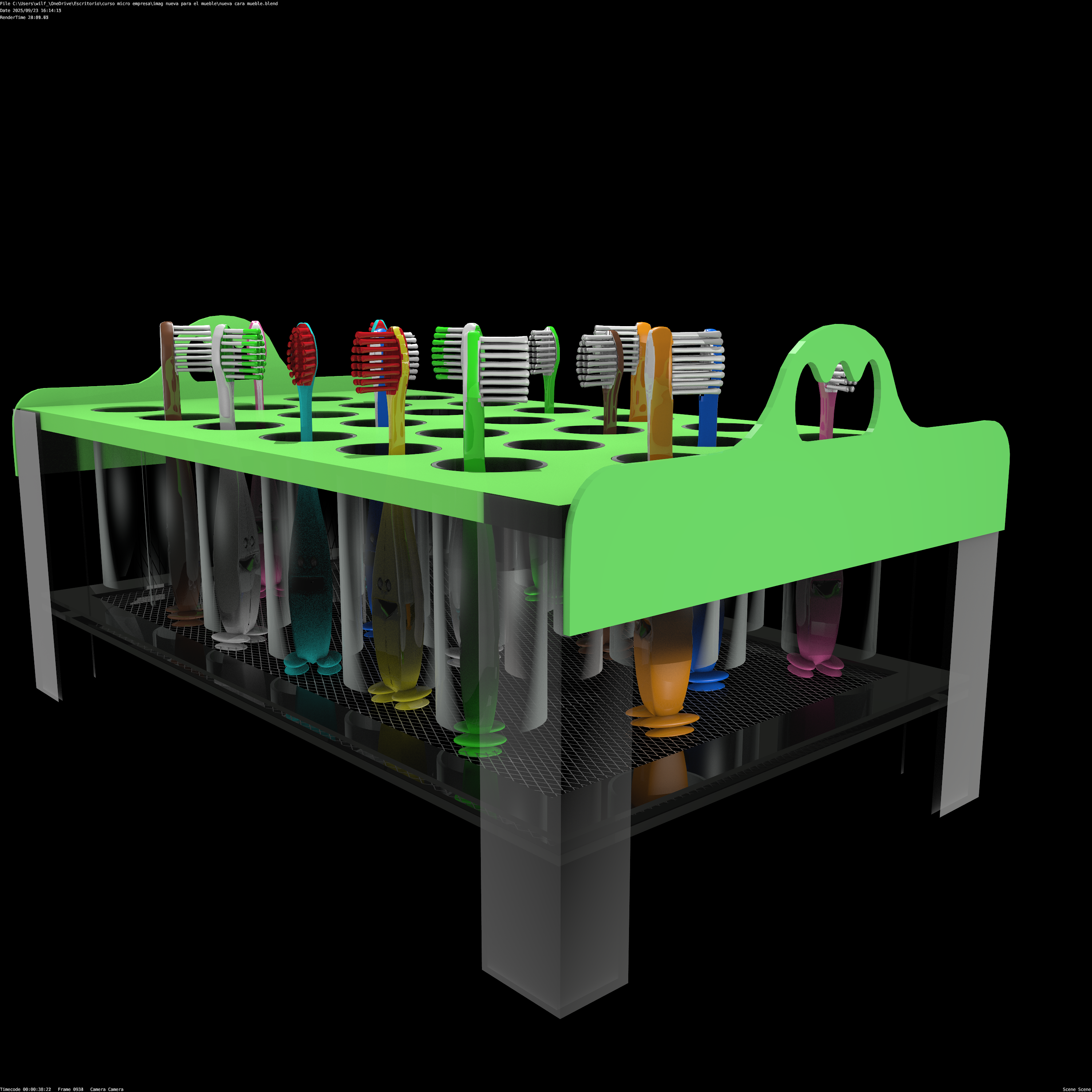 Bandeja Organizadora para Cepillos de Dientes - Uso Escolar - Metacrilato