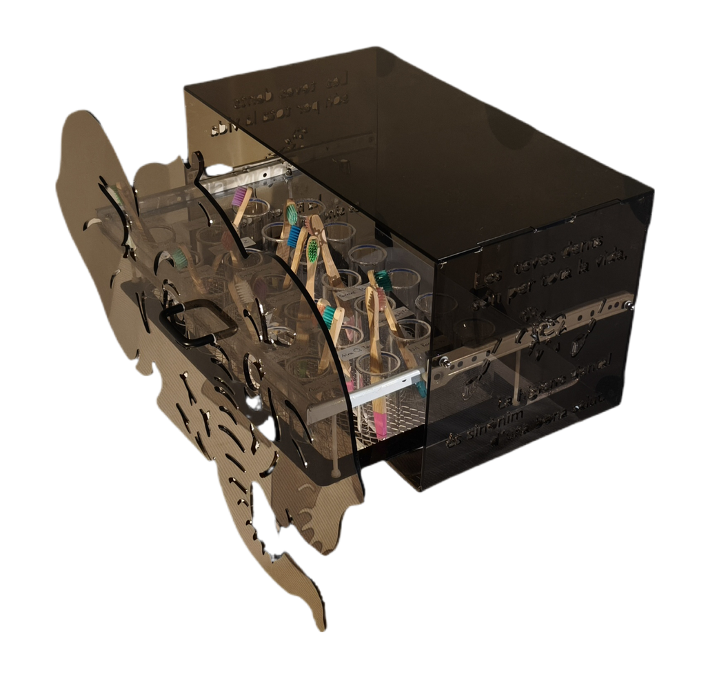 Mueble Organizador de Cepillos de Dientes - Diseño Elefante - Para Colegios y Guarderías