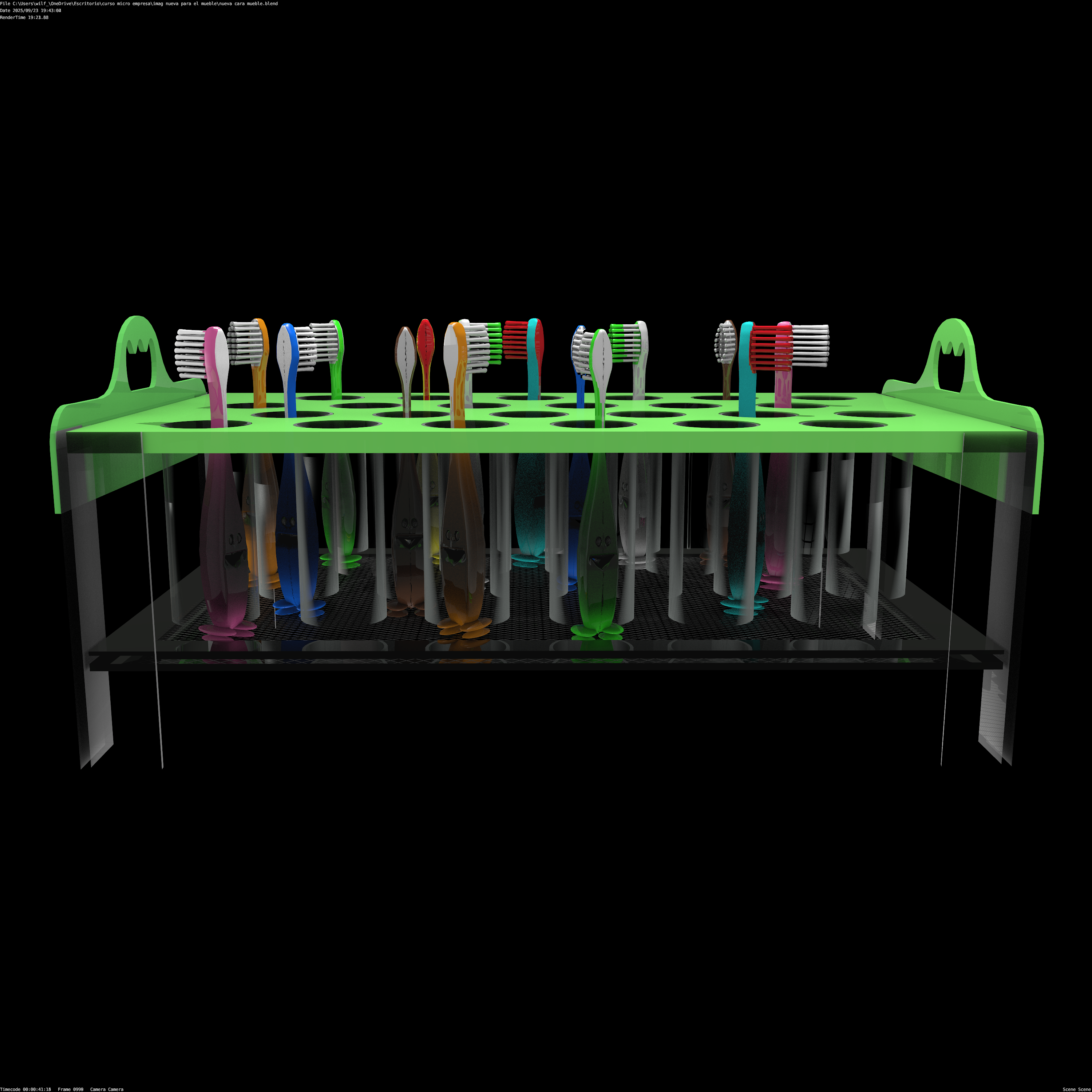 Bandeja Organizadora para Cepillos de Dientes - Uso Escolar - Metacrilato