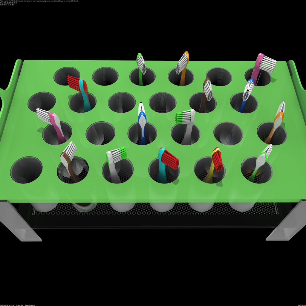 Bandeja Organizadora para Cepillos de Dientes - Uso Escolar - Metacrilato